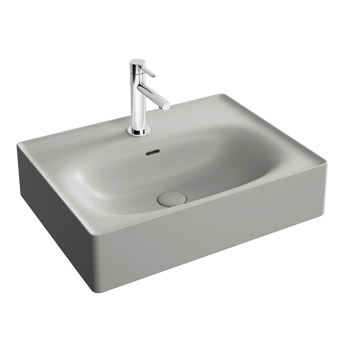 VitrA Equal 7241B476-0001 Lavabo, Mat Taş Gri, 60 cm